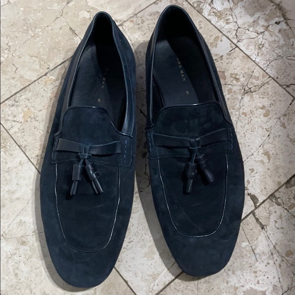 Zara Men’s Dresss Shoes Navy Blue Sz 45 main image 4
